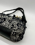 Nicole Lee Black & White Lace Kiss-Lock Clutch Purse