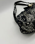 Nicole Lee Black & White Lace Kiss-Lock Clutch Purse