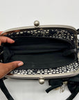 Nicole Lee Black & White Lace Kiss-Lock Clutch Purse