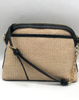 Nanette Lepore Black & Neutral Thea Straw Dome Crossbody & Wallet