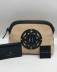 Nanette Lepore Black & Neutral Thea Straw Dome Crossbody & Wallet