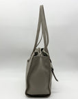 The Sak Gray Leather Tote Bag With Decorative Turquoise Stone Charm