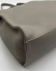 The Sak Gray Leather Tote Bag With Decorative Turquoise Stone Charm