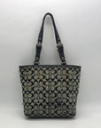 Coach Vintage Gray and Black Canvas Hamptons Shoulder Bag-F13077