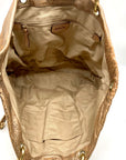 Kipling Metallic Gold Leather Celia Shopper Hobo