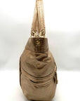 Kipling Metallic Gold Leather Celia Shopper Hobo