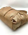 Kipling Metallic Gold Leather Celia Shopper Hobo