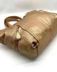 Kipling Metallic Gold Leather Celia Shopper Hobo