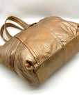 Kipling Metallic Gold Leather Celia Shopper Hobo