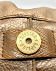 Kipling Metallic Gold Leather Celia Shopper Hobo