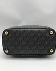 Michael Kors Brown Monogram Leather Carmen Shoulder Bag