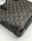 Michael Kors Brown Monogram Leather Carmen Shoulder Bag