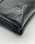 Giani Bernini Black Croc Dasher Crossbody Bag