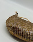 Nina Gold Crystal Crescent Moon Crossbody Bag