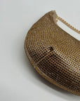 Nina Gold Crystal Crescent Moon Crossbody Bag