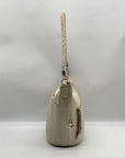 Brighton White Pebbled Leather Beck Organizer Shoulder Bag