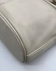 Brighton White Pebbled Leather Beck Organizer Shoulder Bag