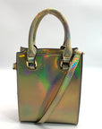 Aqua Gold Metallic Shopper Bag