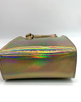 Aqua Gold Metallic Shopper Bag