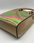 Aqua Gold Metallic Shopper Bag