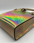 Aqua Gold Metallic Shopper Bag