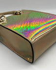 Aqua Gold Metallic Shopper Bag
