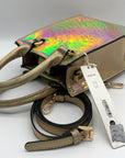 Aqua Gold Metallic Shopper Bag