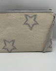 WKND WYFR Ivory Canvas and Silver Star Convertible Clutch