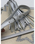 WKND WYFR Ivory Canvas and Silver Star Convertible Clutch