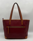 Dooney & Bourke Red Pebbled Grain Leather Charleston Shopper Bag