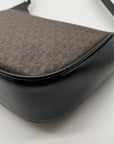 Michael Kors Brown & Black Monogram Cheryl Medium Crossbody