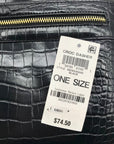 Giani Bernini Black Croc Dasher Crossbody Bag