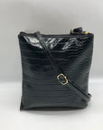 Giani Bernini Black Croc Dasher Crossbody Bag