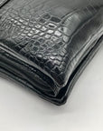 Giani Bernini Black Croc Dasher Crossbody Bag