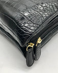 Giani Bernini Black Croc Dasher Crossbody Bag