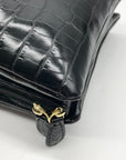 Giani Bernini Black Croc Dasher Crossbody Bag