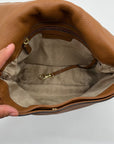 Michael Kors Brown Pebbled Leather Bedford Tassel Crossbody Bag