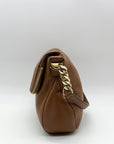Michael Kors Brown Pebbled Leather Bedford Tassel Crossbody Bag