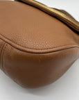 Michael Kors Brown Pebbled Leather Bedford Tassel Crossbody Bag