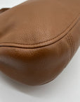 Michael Kors Brown Pebbled Leather Bedford Tassel Crossbody Bag