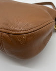 Michael Kors Brown Pebbled Leather Bedford Tassel Crossbody Bag