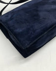 Joseph Blue Suede Enevelope Crossbody Bag