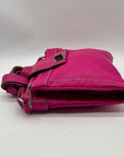 Tignanello Pink Pebbled Leather Organizer Crossbody Bag