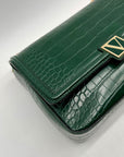 Victoria's Secret Dark Green Faux Leather Shoulder Bag With Wallet