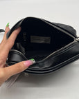 Madden Girl Black Faux Leather Crossbody Bag