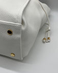 On 34th Jyyll Large White Faux Leather Solid Tote with Removable Pouch