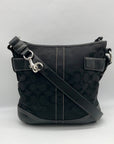 Coach Black Signature Jacquard Sateen Shoulder Bag