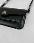 Tory Burch Black Leather Robinson Spazzolato East/Weat Shoulder Bag