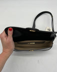 Tory Burch Black Leather Robinson Spazzolato East/Weat Shoulder Bag