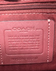Coach Brown Signature Coated Canvas & Red Leather Trim Kristy Shoulder Bag
